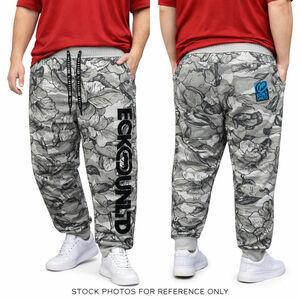 Ecko Unltd Floral Camo Joggers Streetwear Sweatpants Gray Black Logo Pants Men L